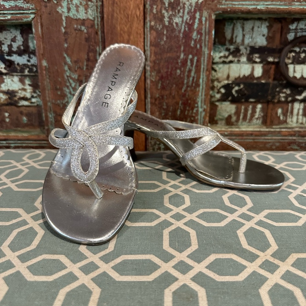 Rampage Glittering Silver Heels